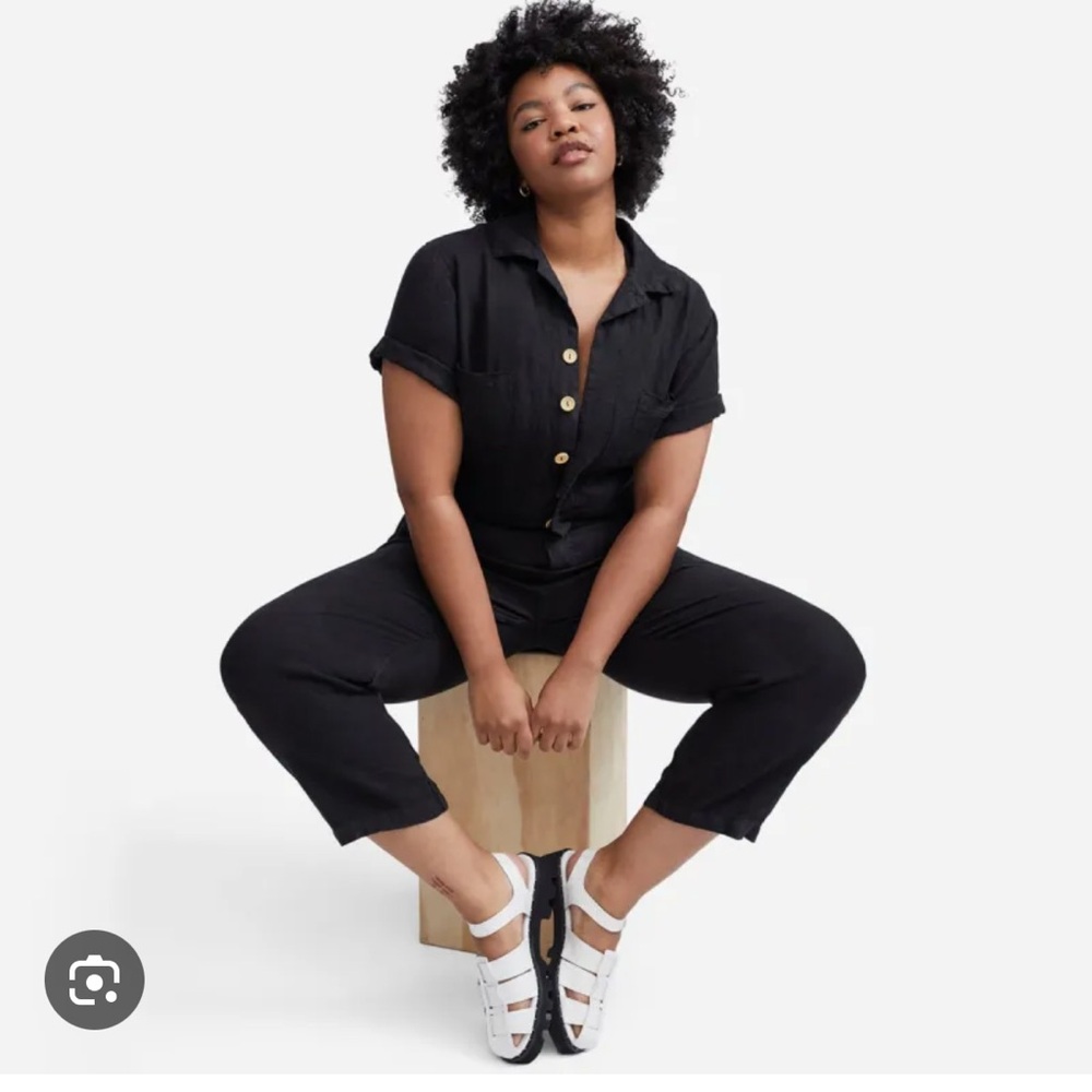 MATE the Label Black Button-Up Jumpsuit